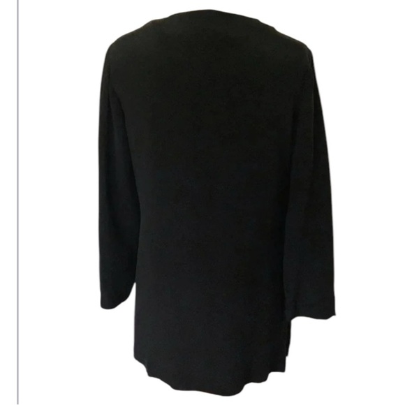 Neiman Marcus Imperial Silk tunic black Chinese knot button long sleeve 6 - Picture 4 of 8